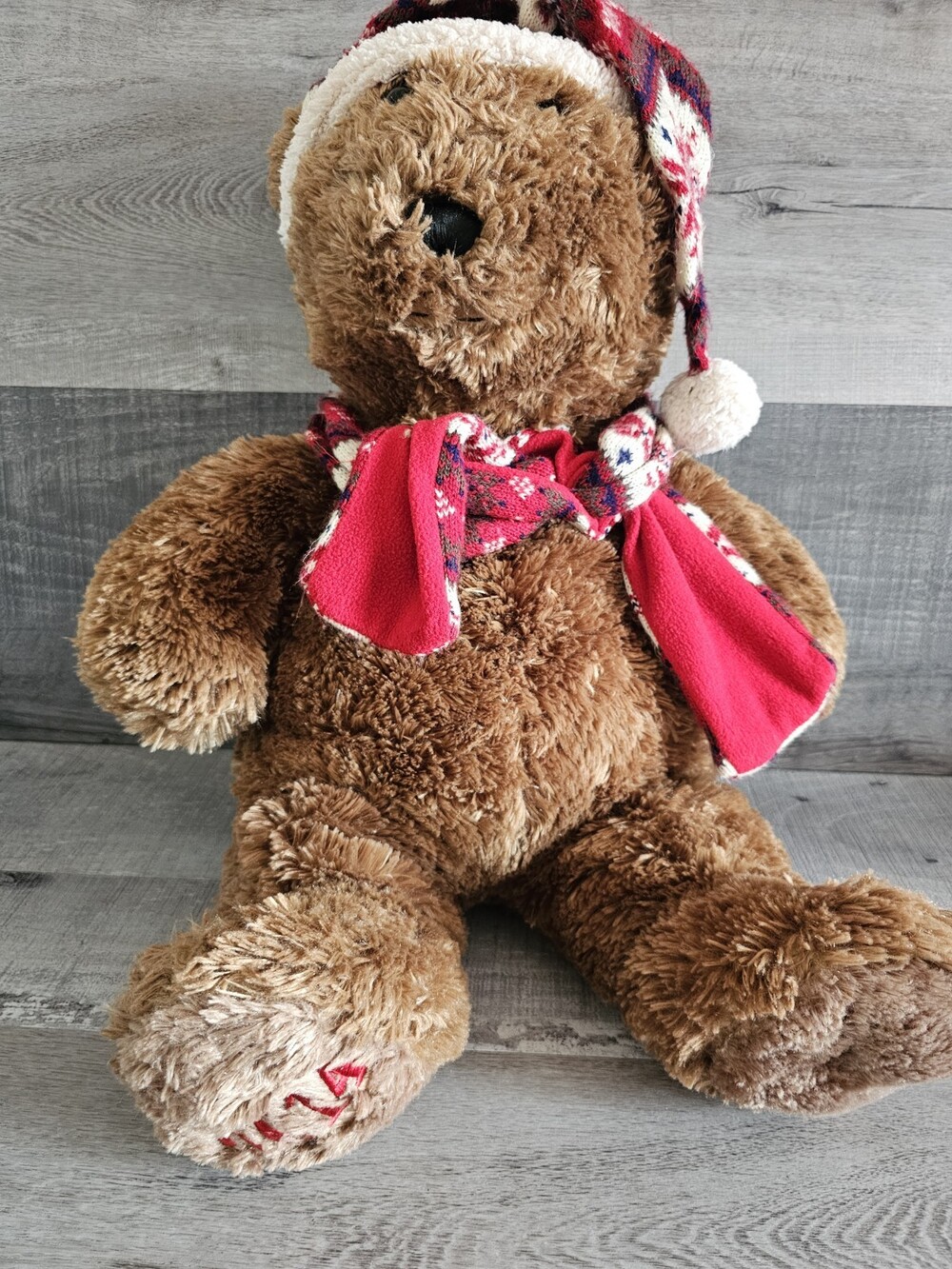 Dan Dee Plush Stuffed Animal Teddy Bear Curly Christmas 24"